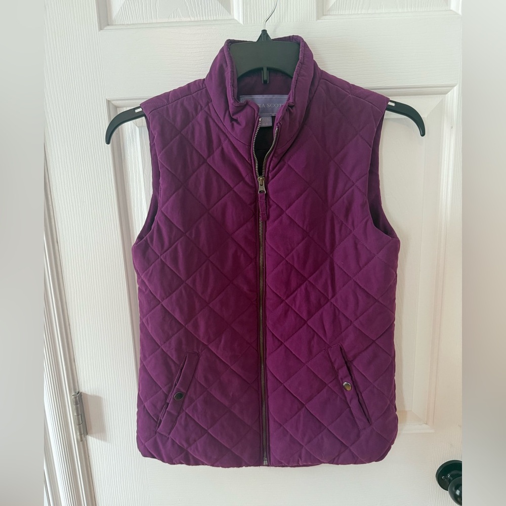 Laura Scott Deep Purple Quilted Vest Size Medium
